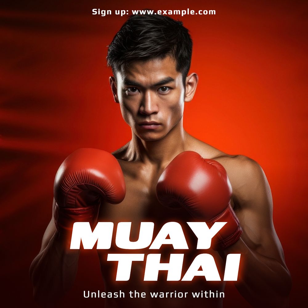 Muay thai Instagram post template