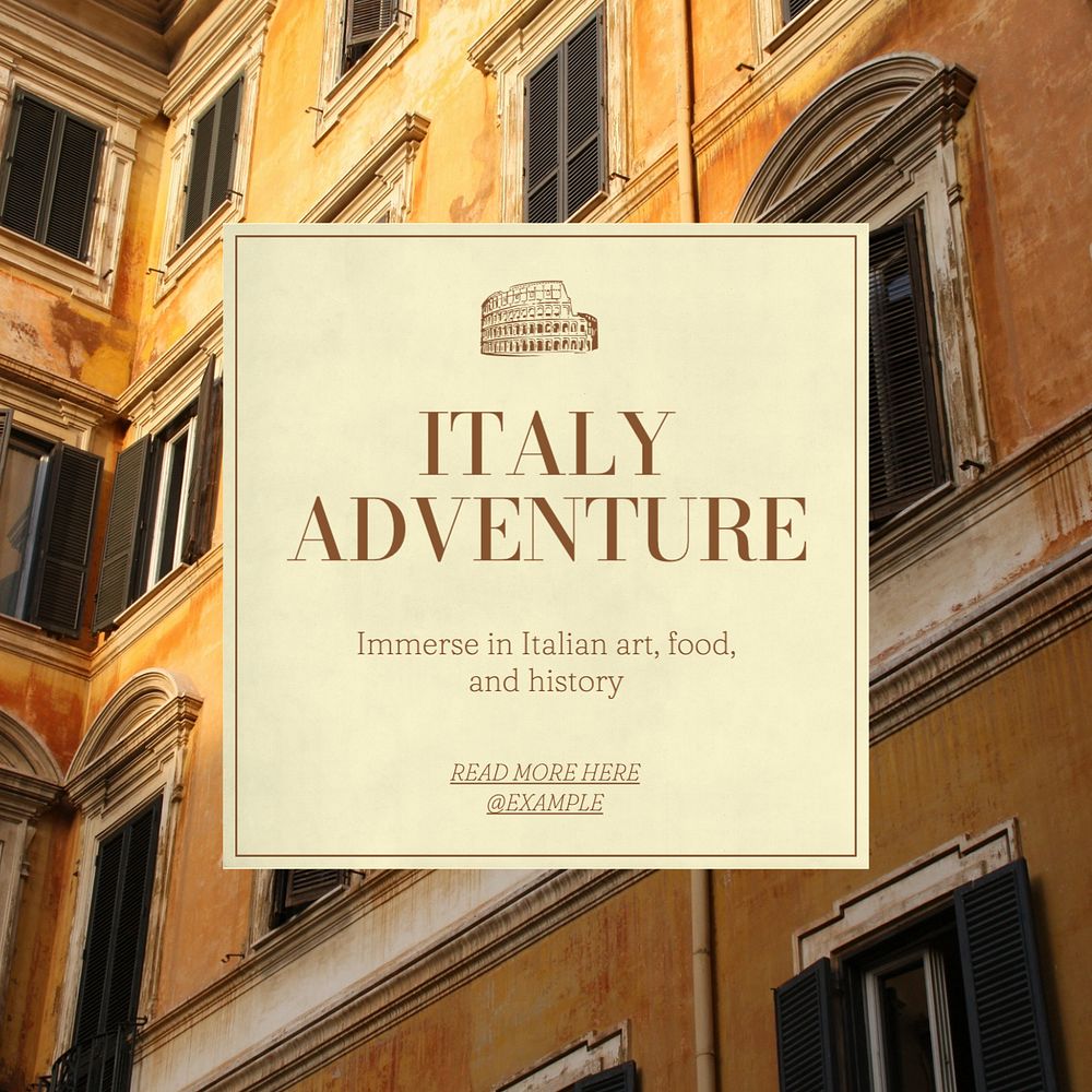 Italy Adventure Instagram post template