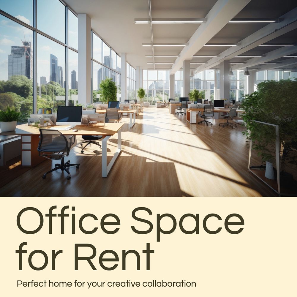 Office space rental Instagram post template