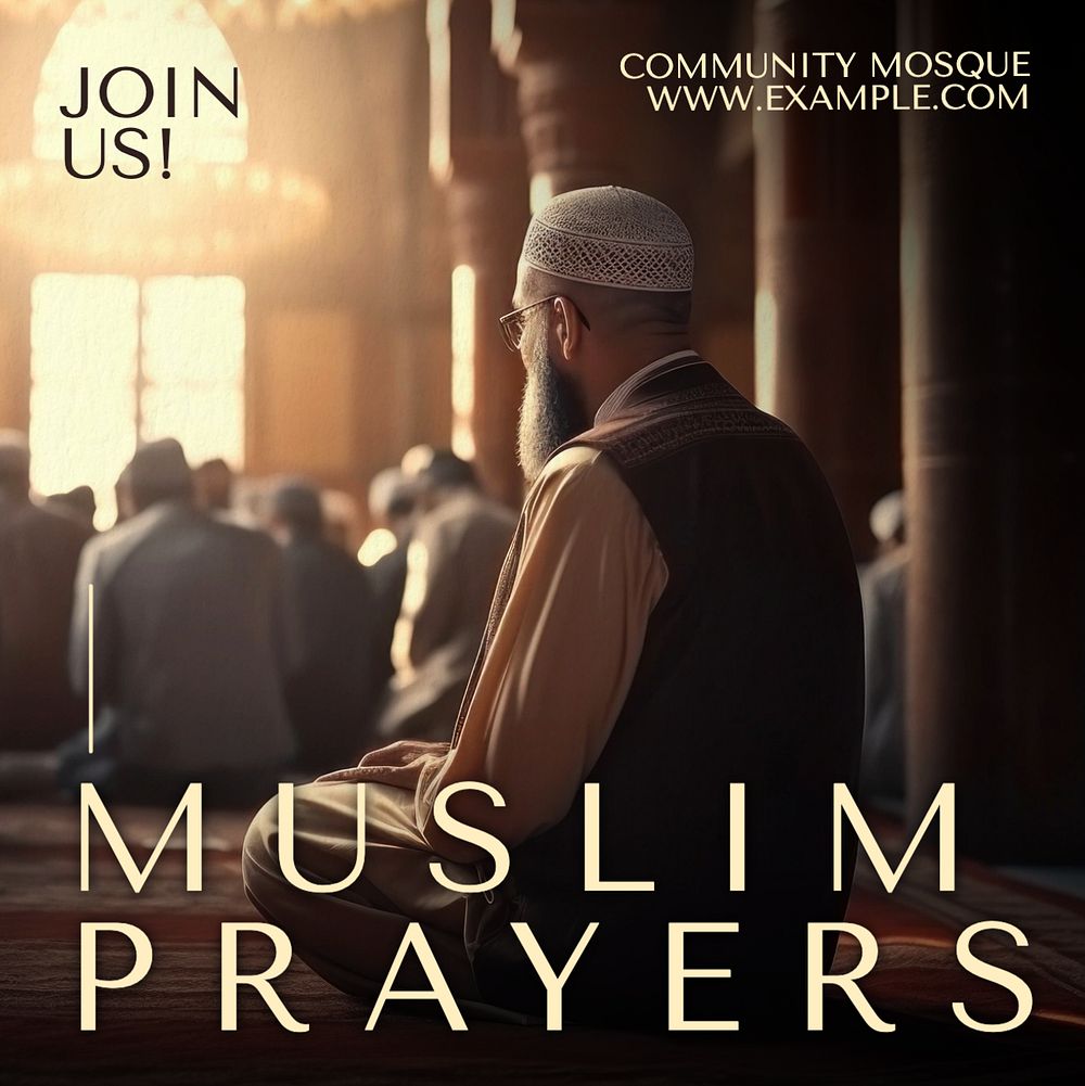 Muslim prayers Instagram post template