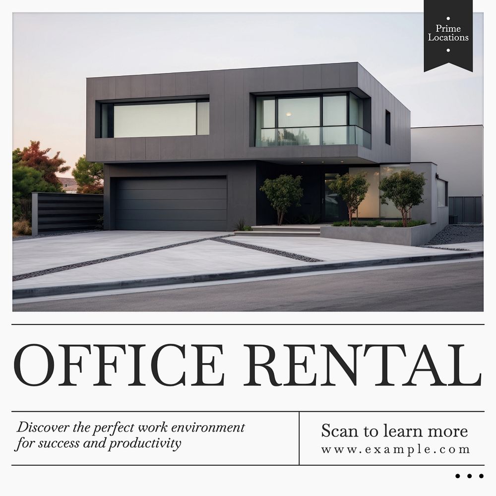 Office rental Instagram post template