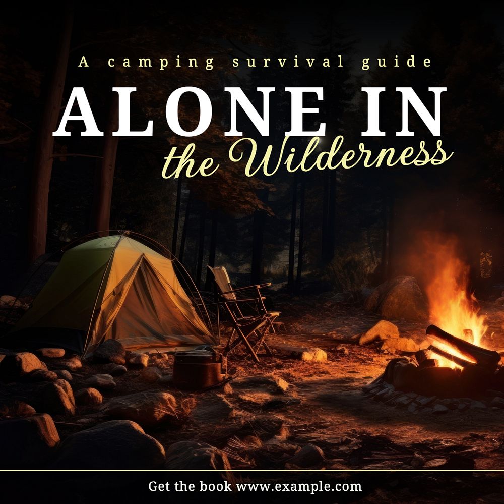 Camping alone Instagram post template