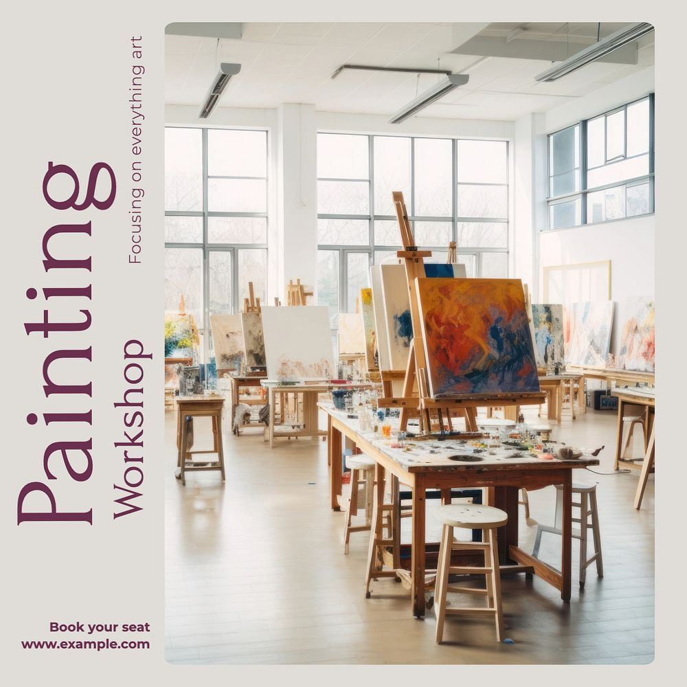 Painting workshop Instagram post template