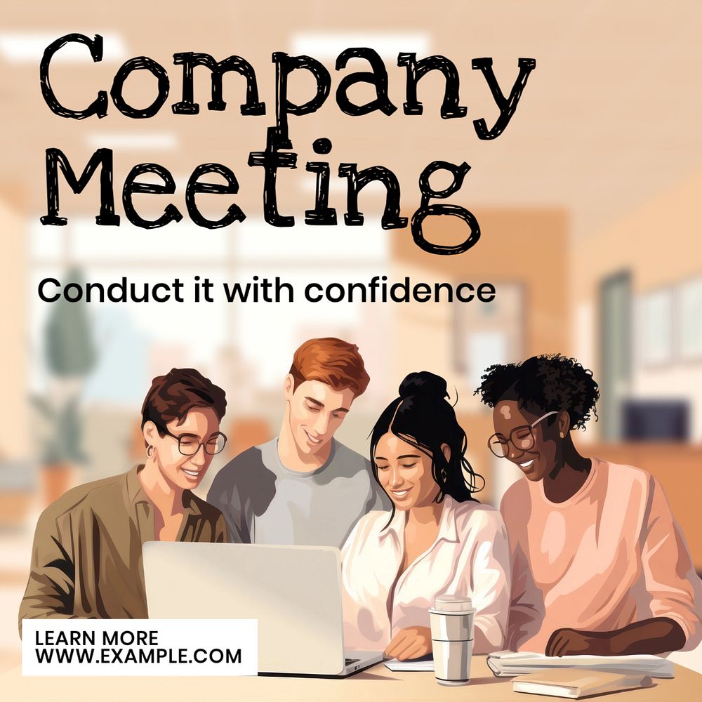 Company meeting Instagram post template