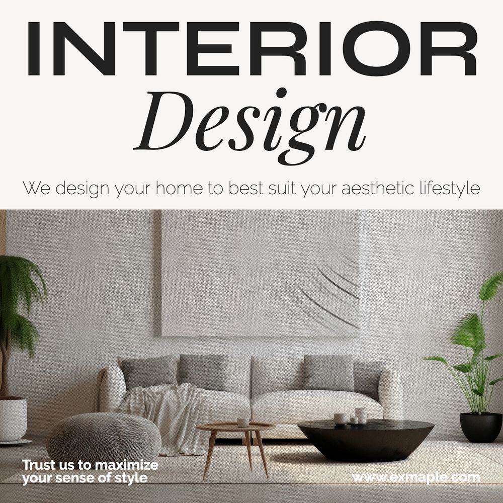 Interior design Instagram post template