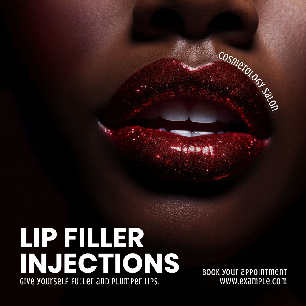 Lip filer injections Instagram post template