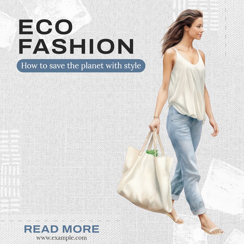 Eco fashion Instagram post template