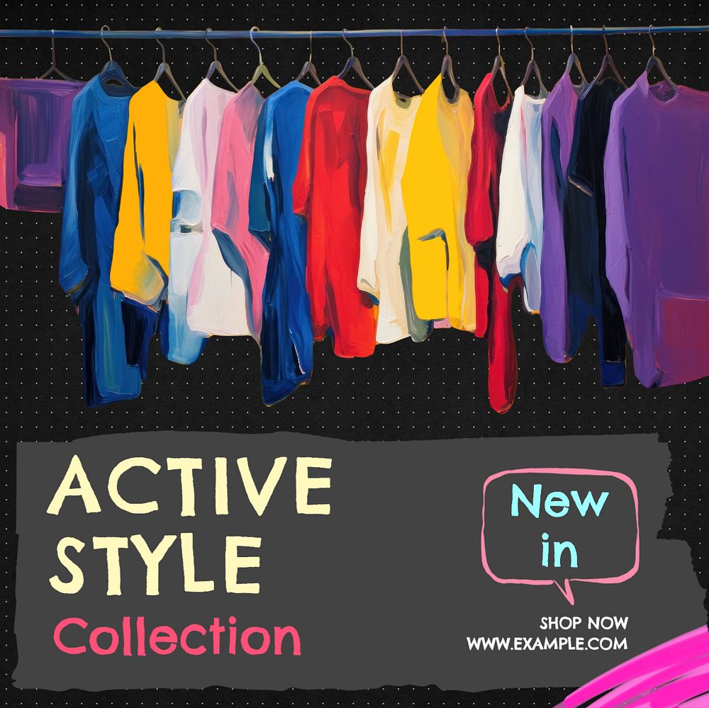 Active style, fashion Instagram post template