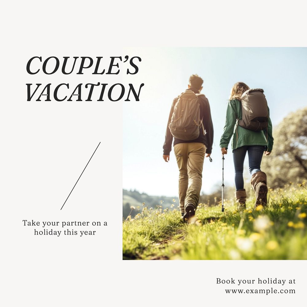 Couple's vacation Instagram post template