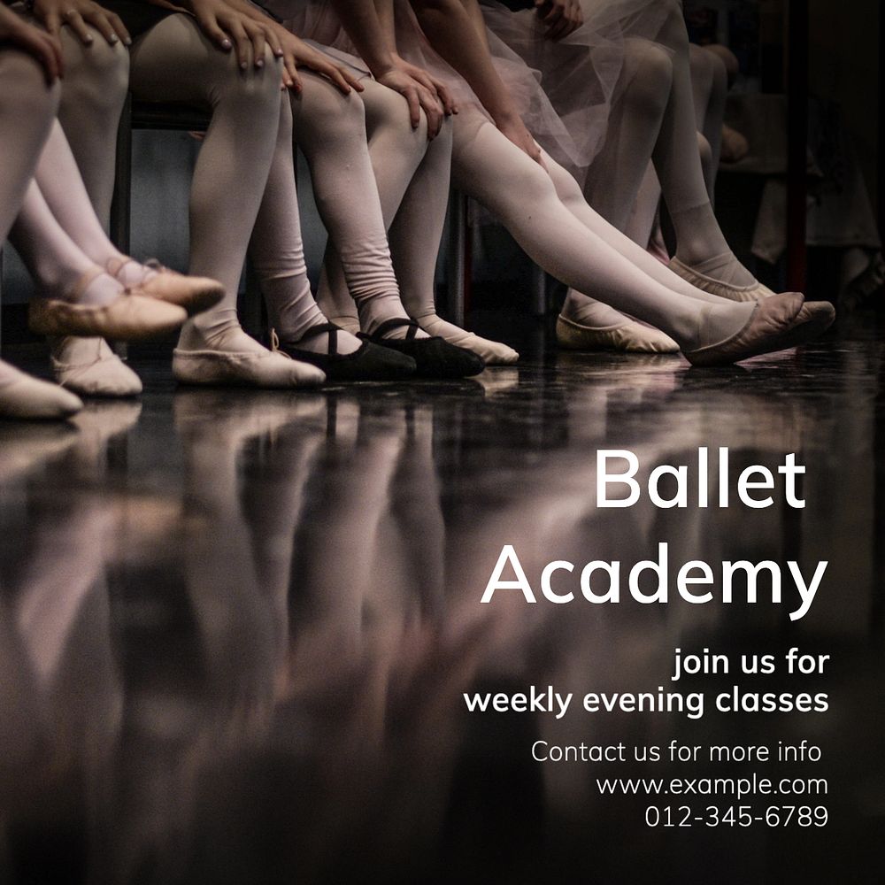 Ballet academy Instagram post template