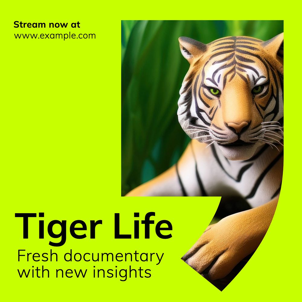 Tiger documentary Instagram post template