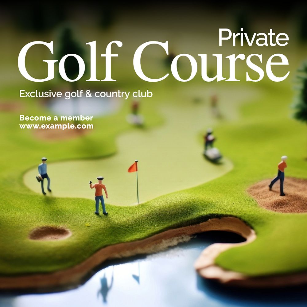 Private golf course Instagram post template