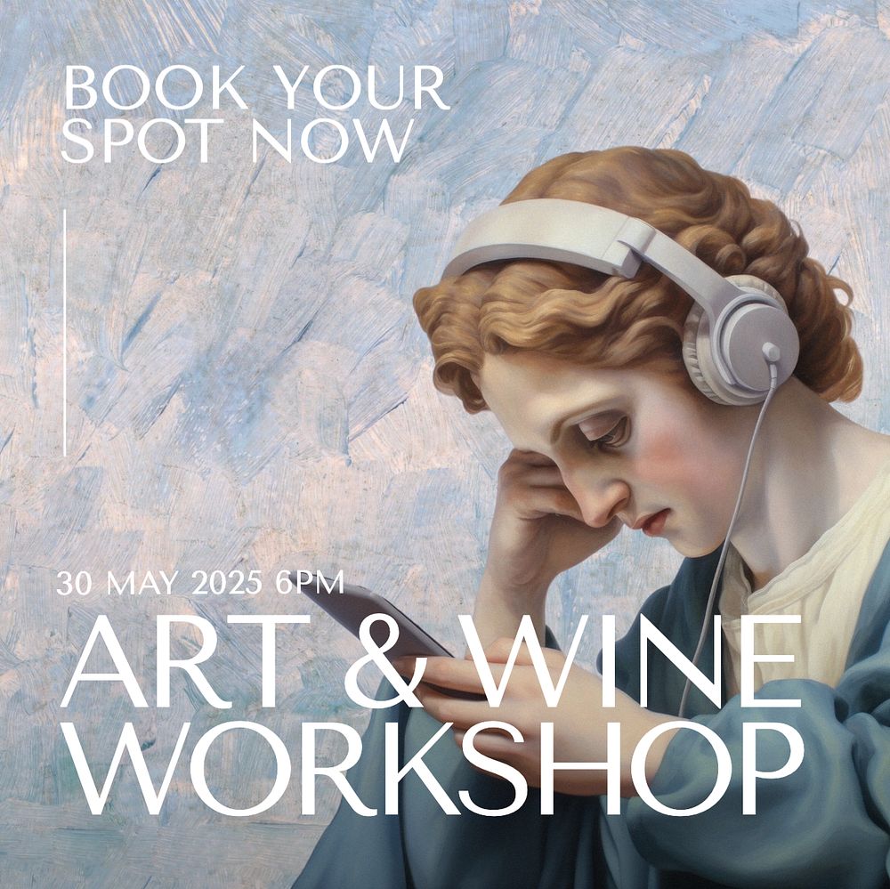 Art & wine workshop Instagram post template