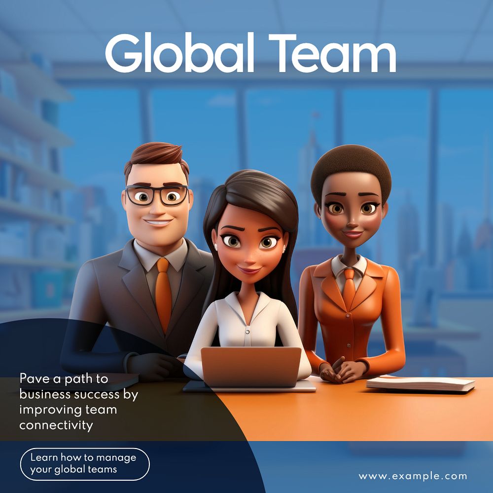 Global team management Instagram post template