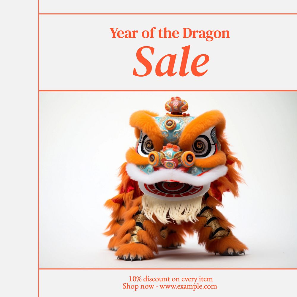 Chinese New Year sale Instagram post template