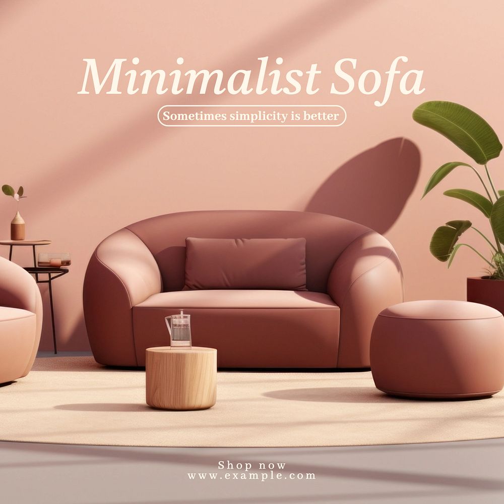 Minimalist sofa Instagram post template