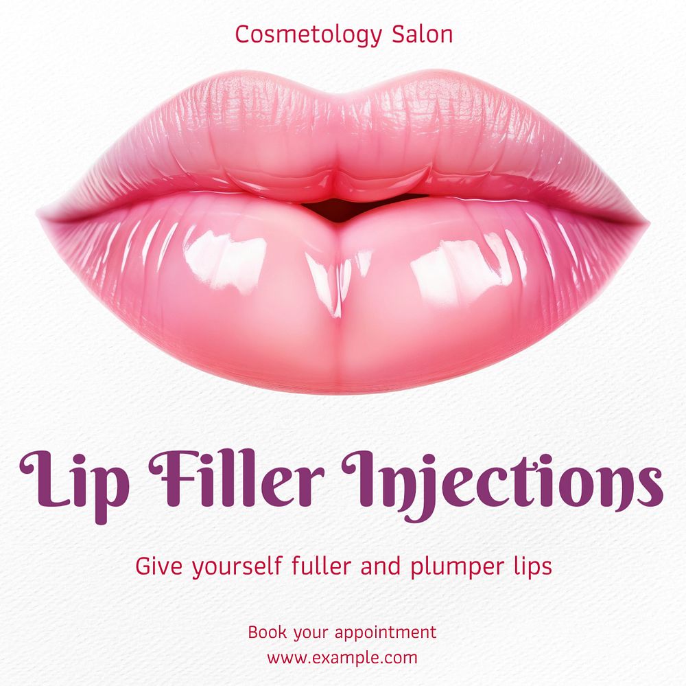 Lip filler injections Instagram post template