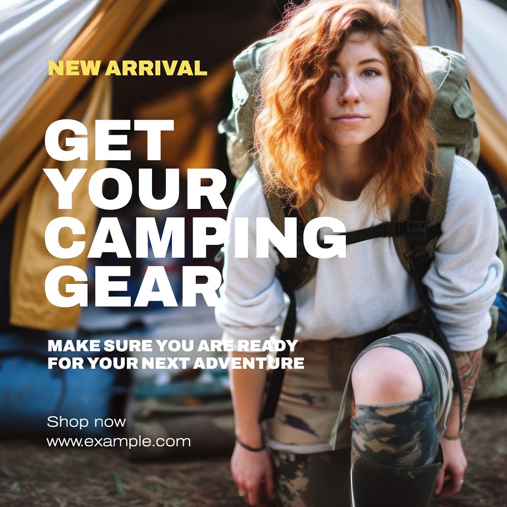 Camping gear Instagram post template