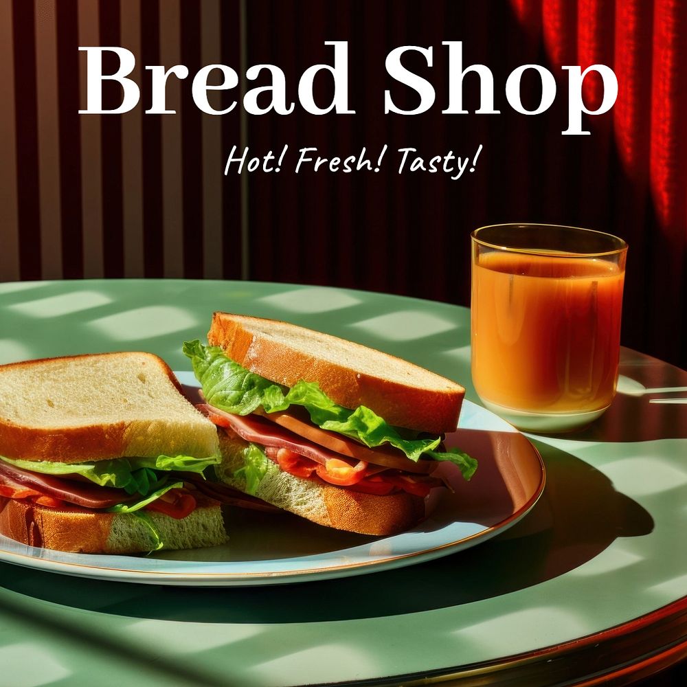 Bread shop Instagram post template