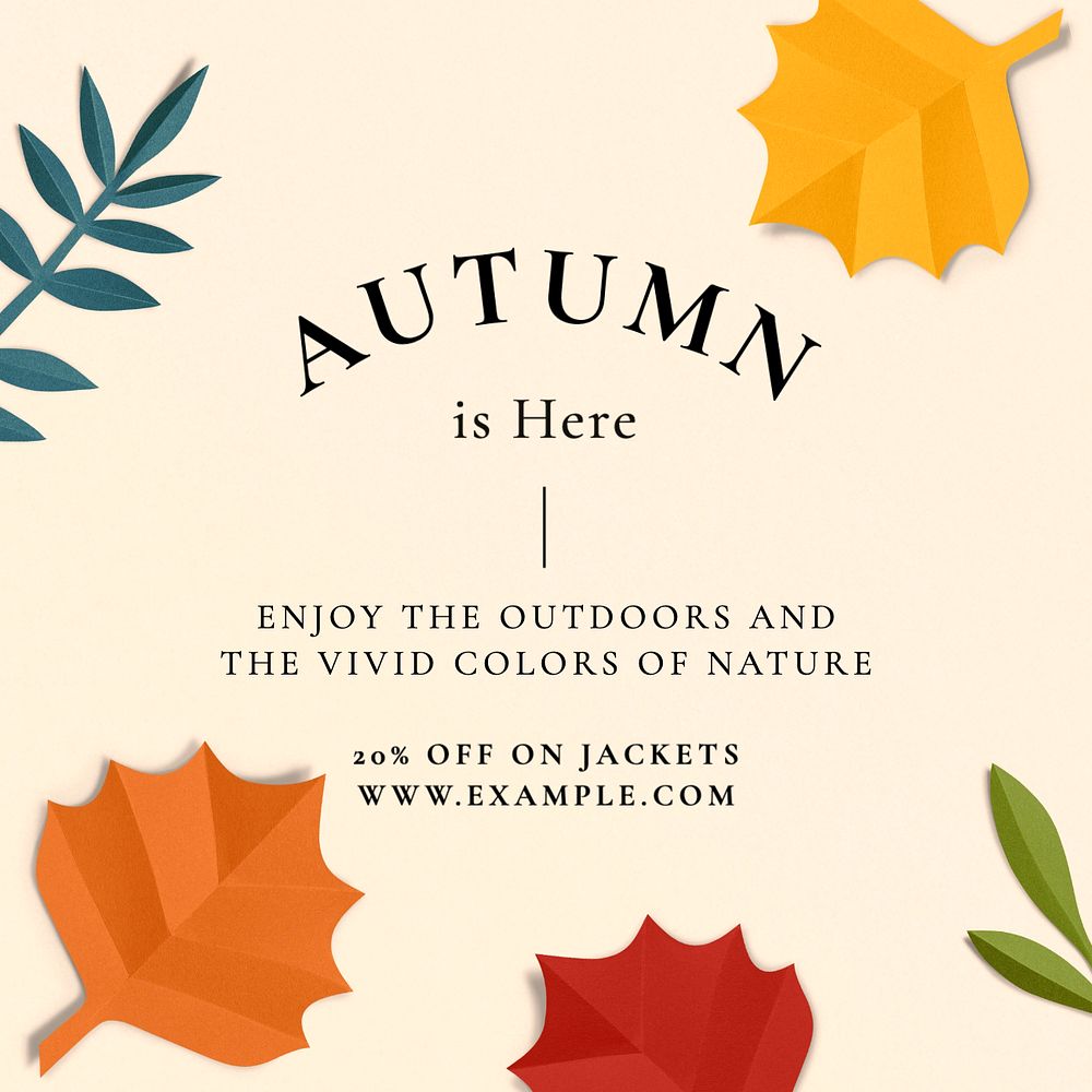 Autumn sale Instagram post template