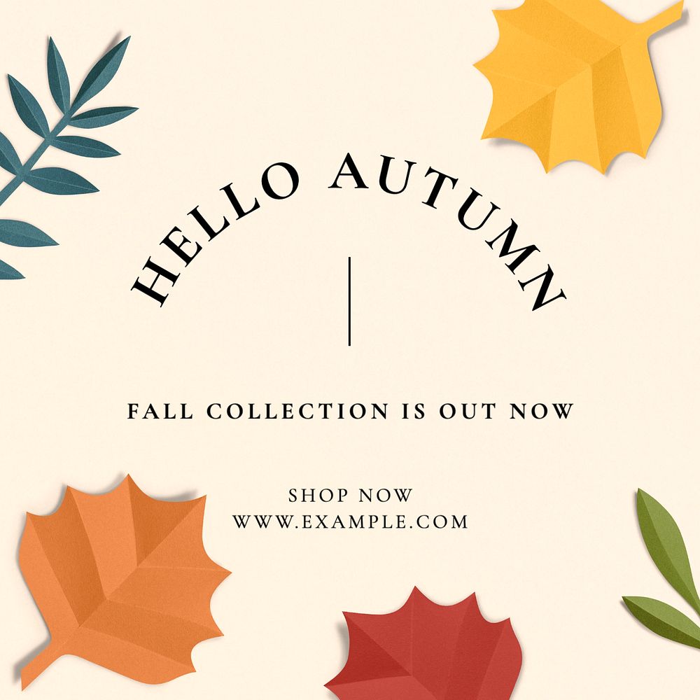 Fall collection Instagram post template | Free Editable Template - rawpixel