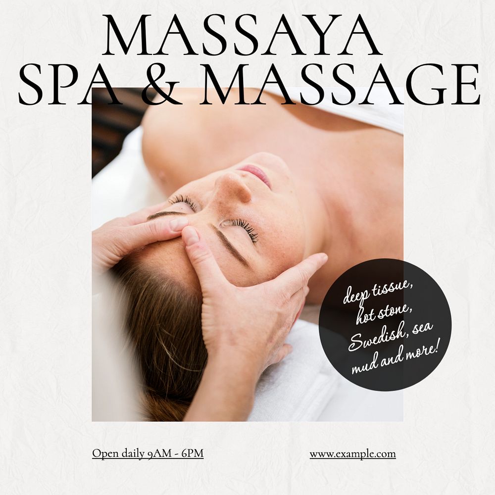 Massage Instagram post template