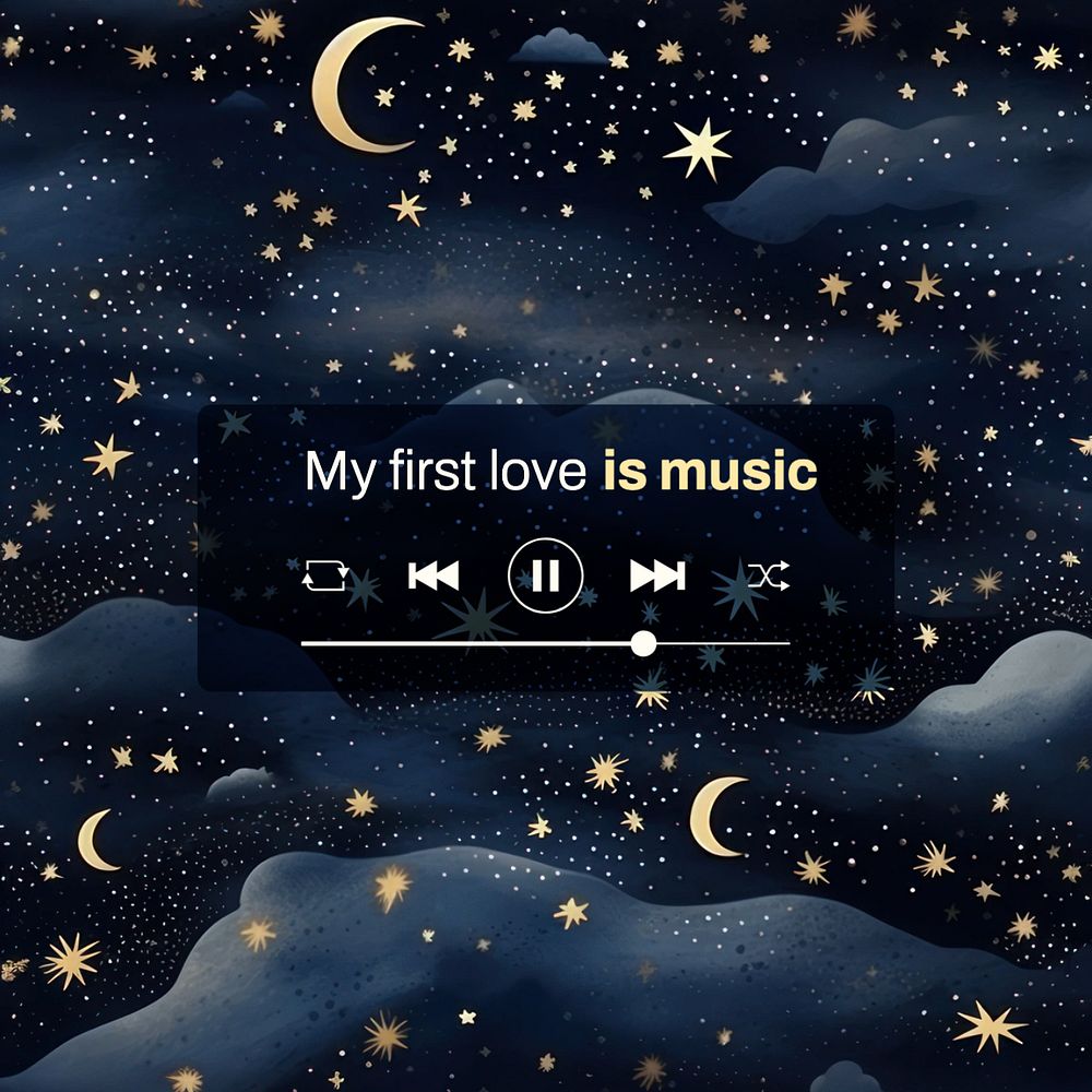 My first love is music Instagram post template