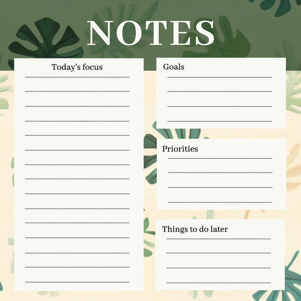 Notes Instagram post template