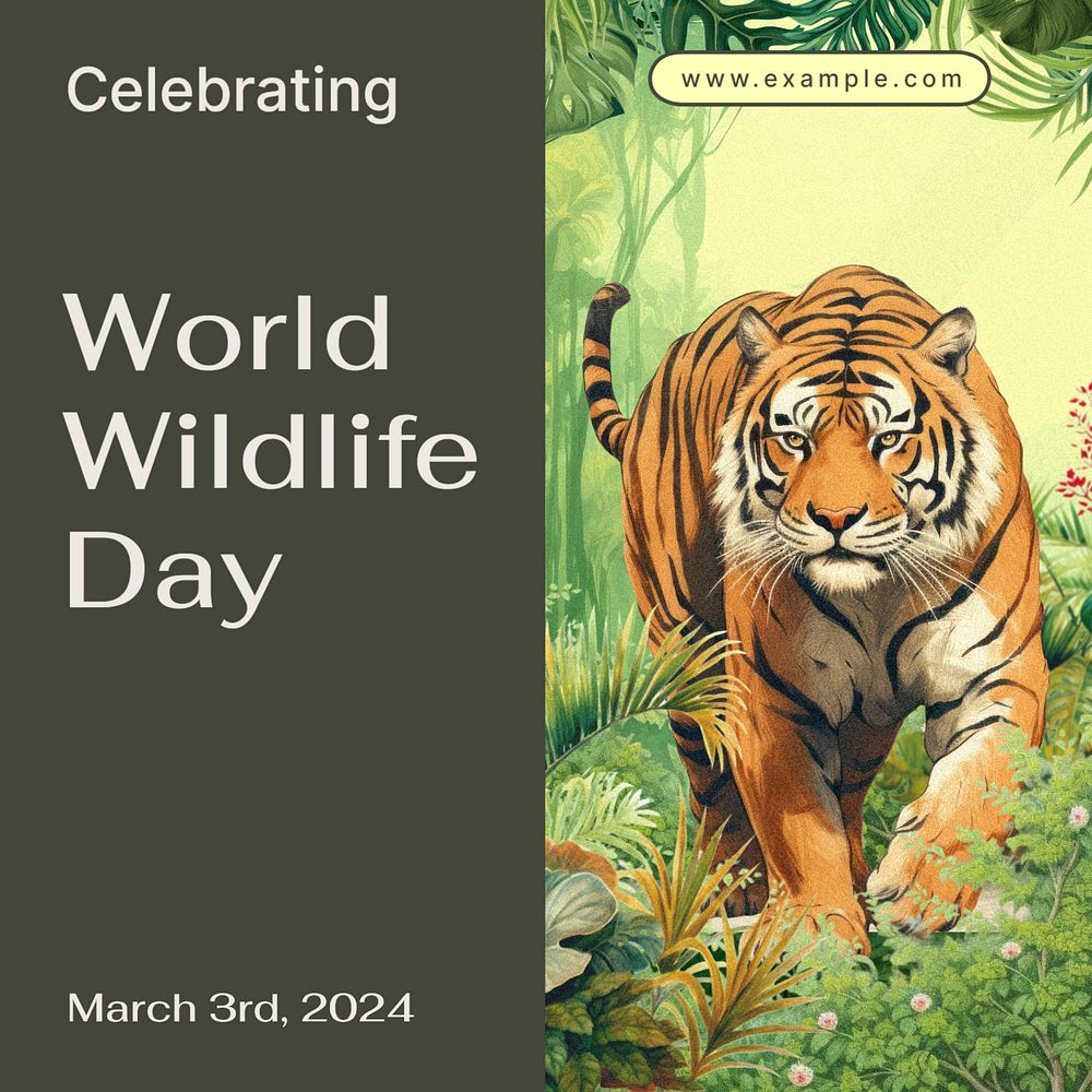 World wildlife day Instagram post template