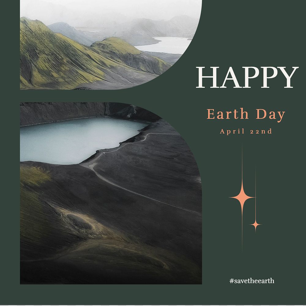 Happy earth day Instagram post template