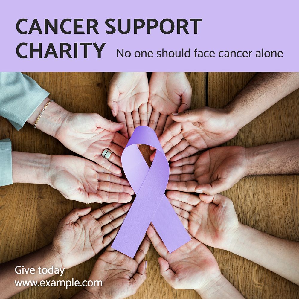 Cancer support charity Instagram post template