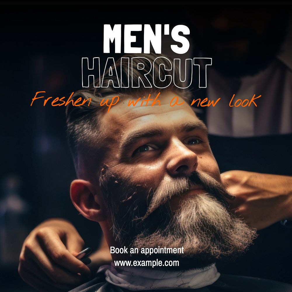 Men's haircut Instagram post template