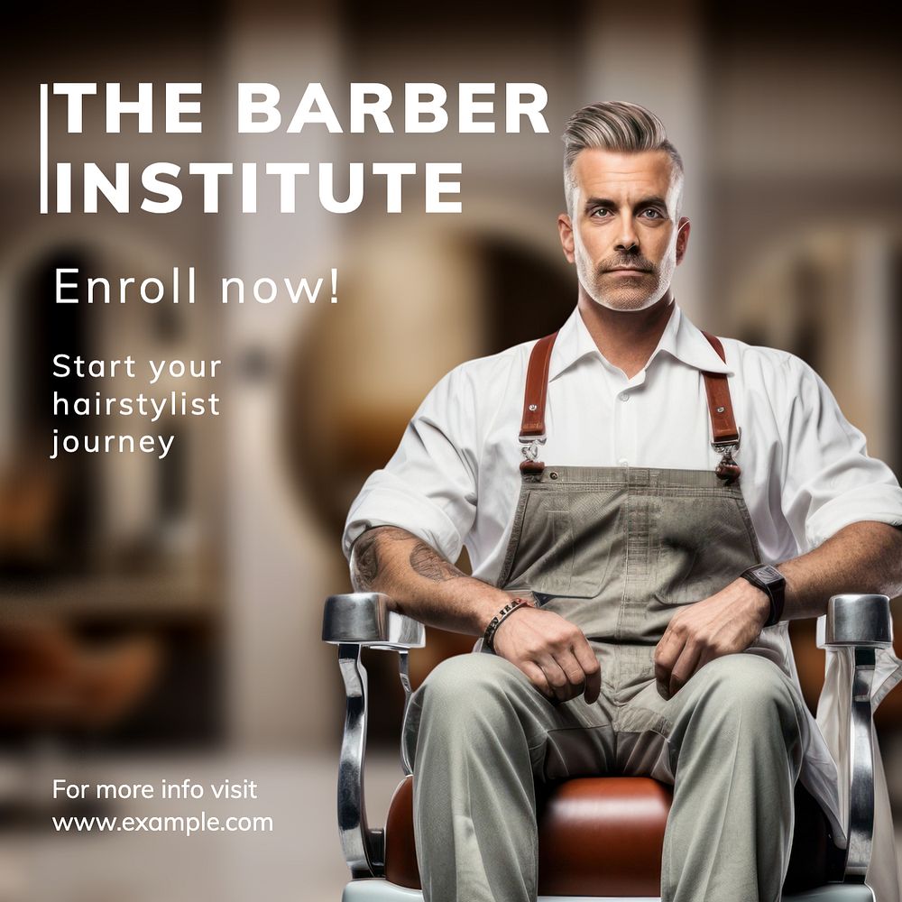 Barber institute Instagram post template