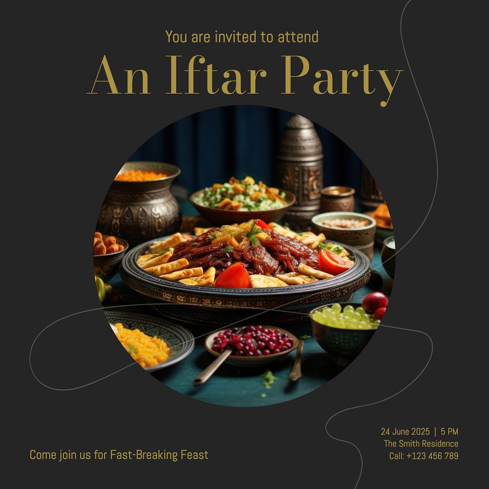 Iftar party Instagram post template