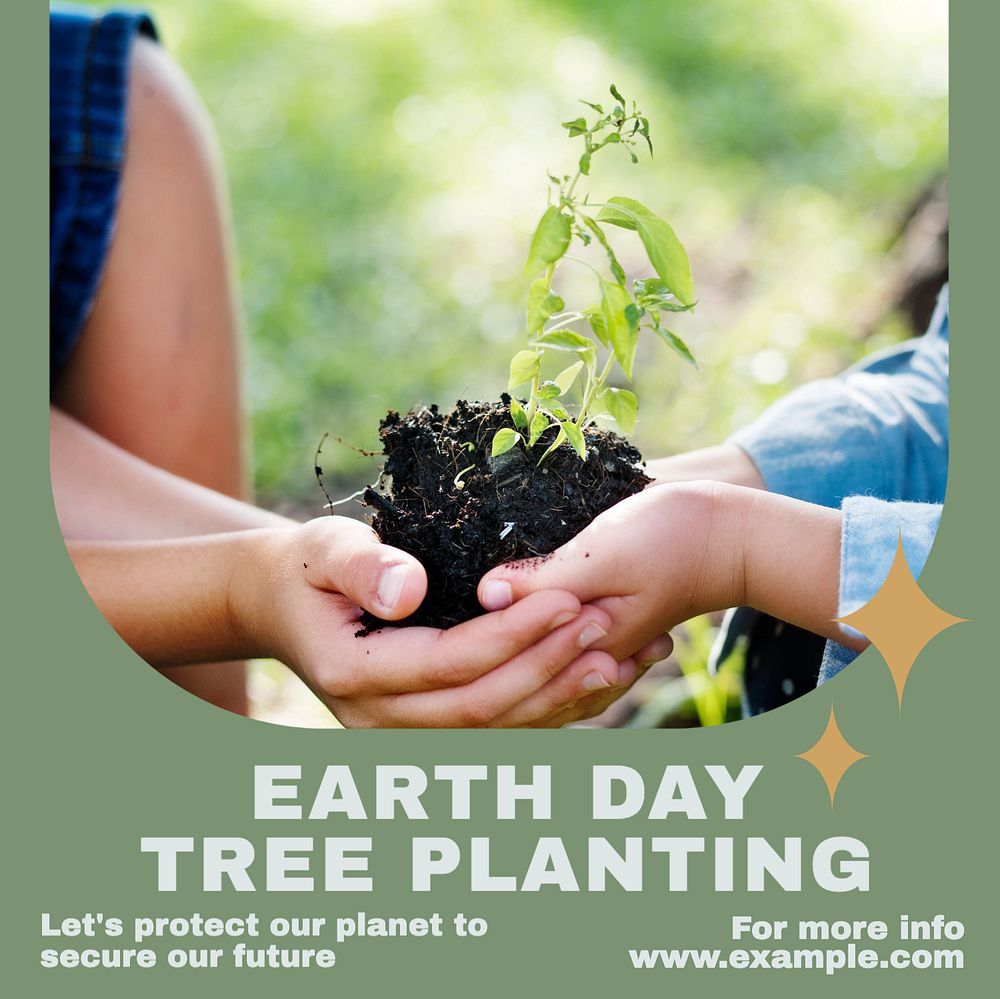 Earth day & tree Instagram post template