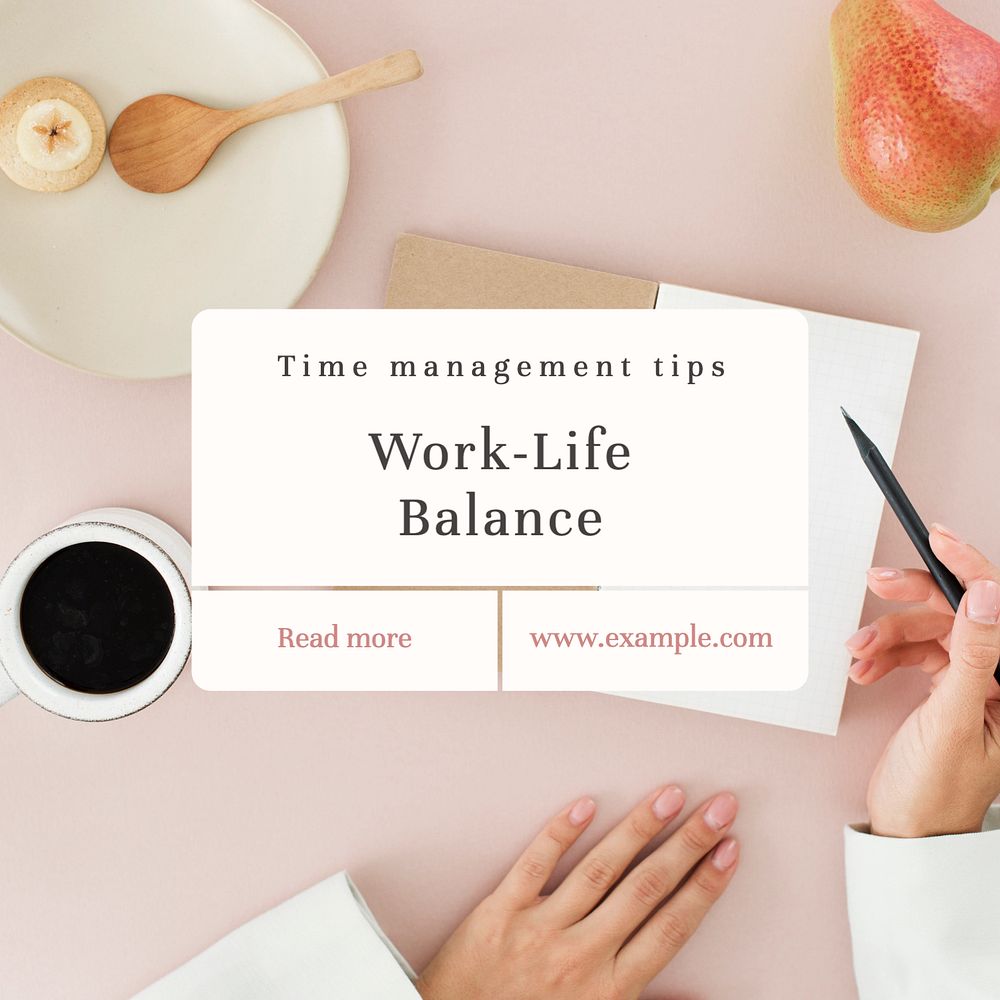 Work-life balance Instagram post template