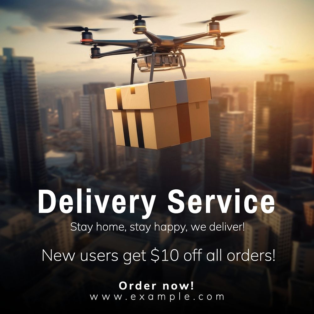 Delivery service Instagram post template