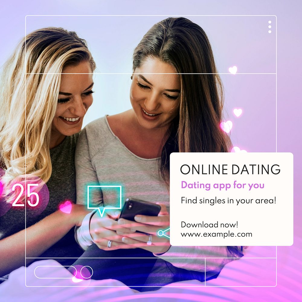 Online dating Instagram post template