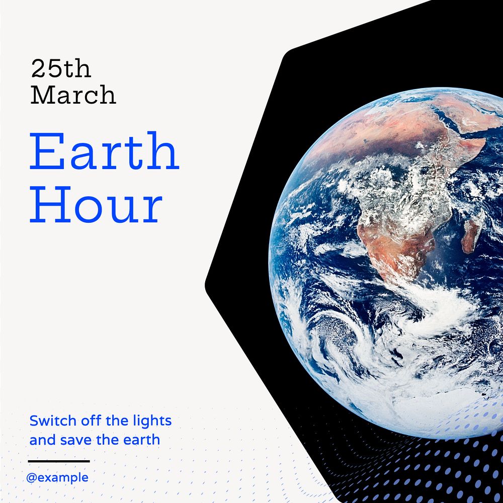 Earth hour Instagram post template