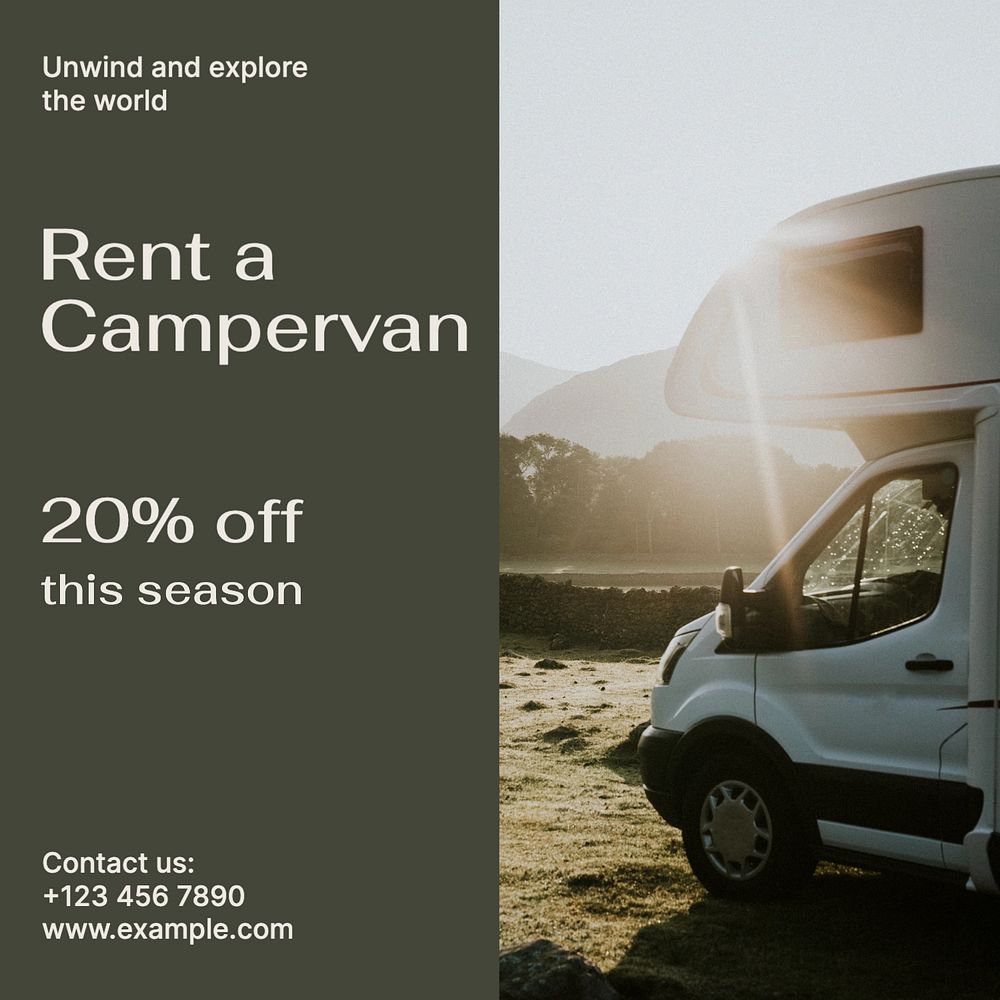 Campervan rental Instagram post template