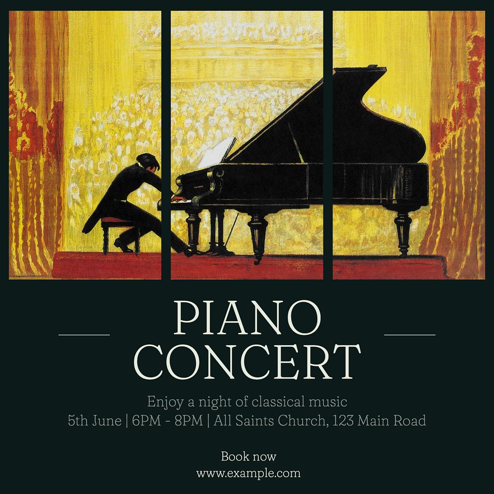 Piano concert Instagram post template