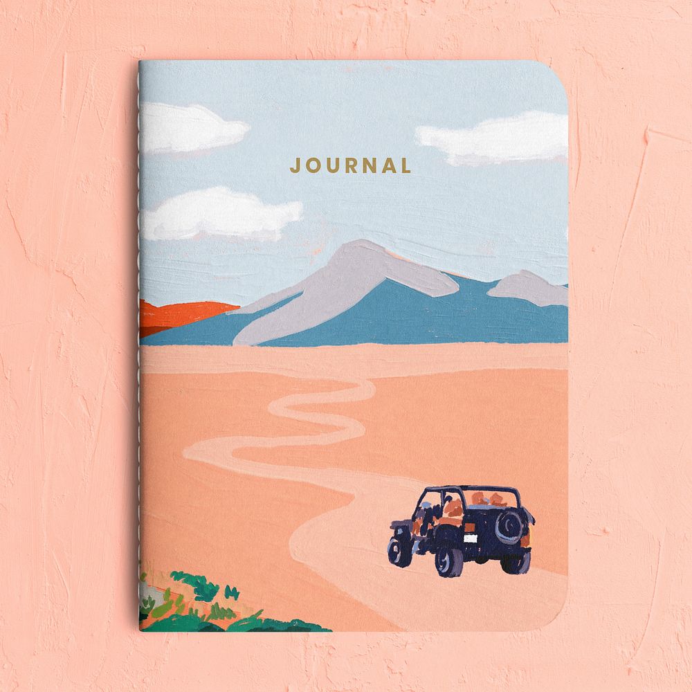 Journal cover mockup, travel design