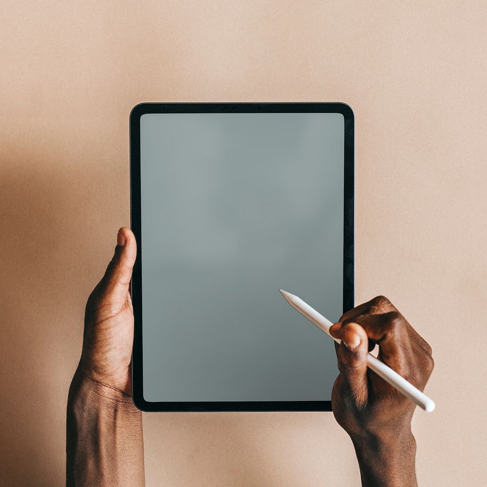 Tablet screen mockup, editable design