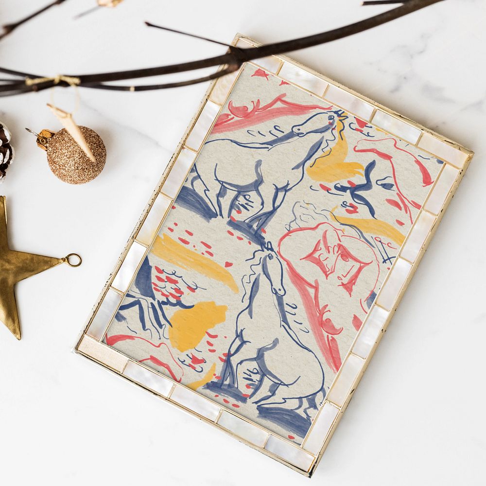 Frame editable mockup, Christmas design 