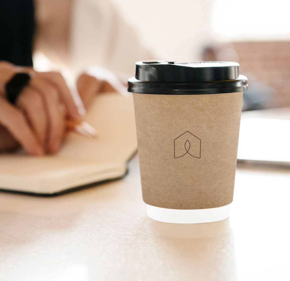 Coffee cup mockup, editable design 