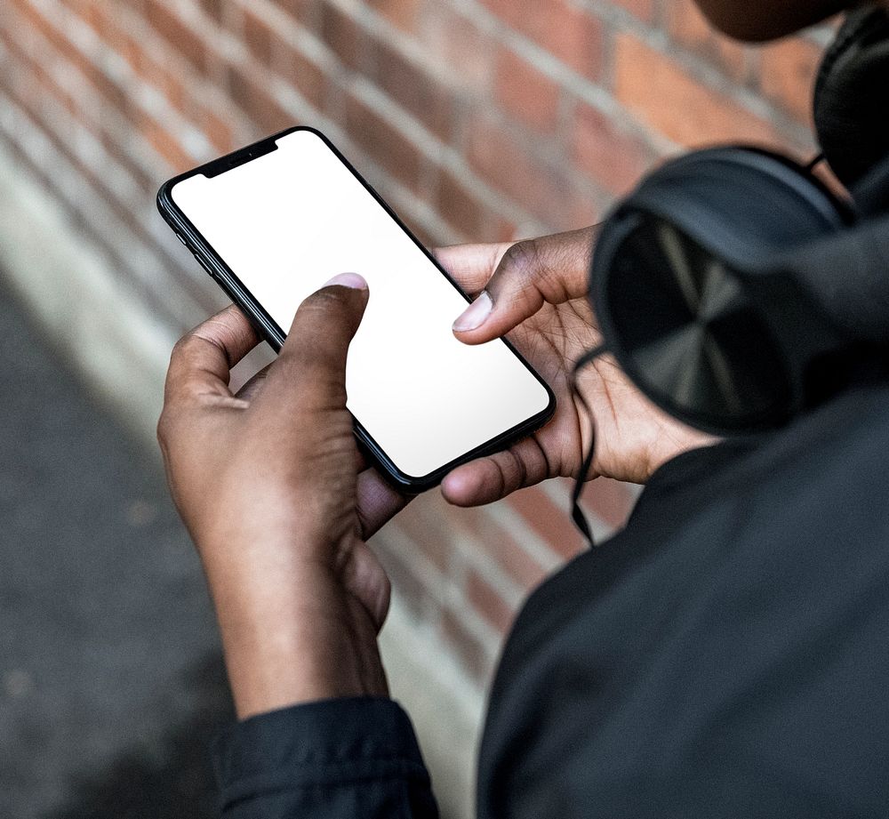 Blank phone screen mockup, editable design