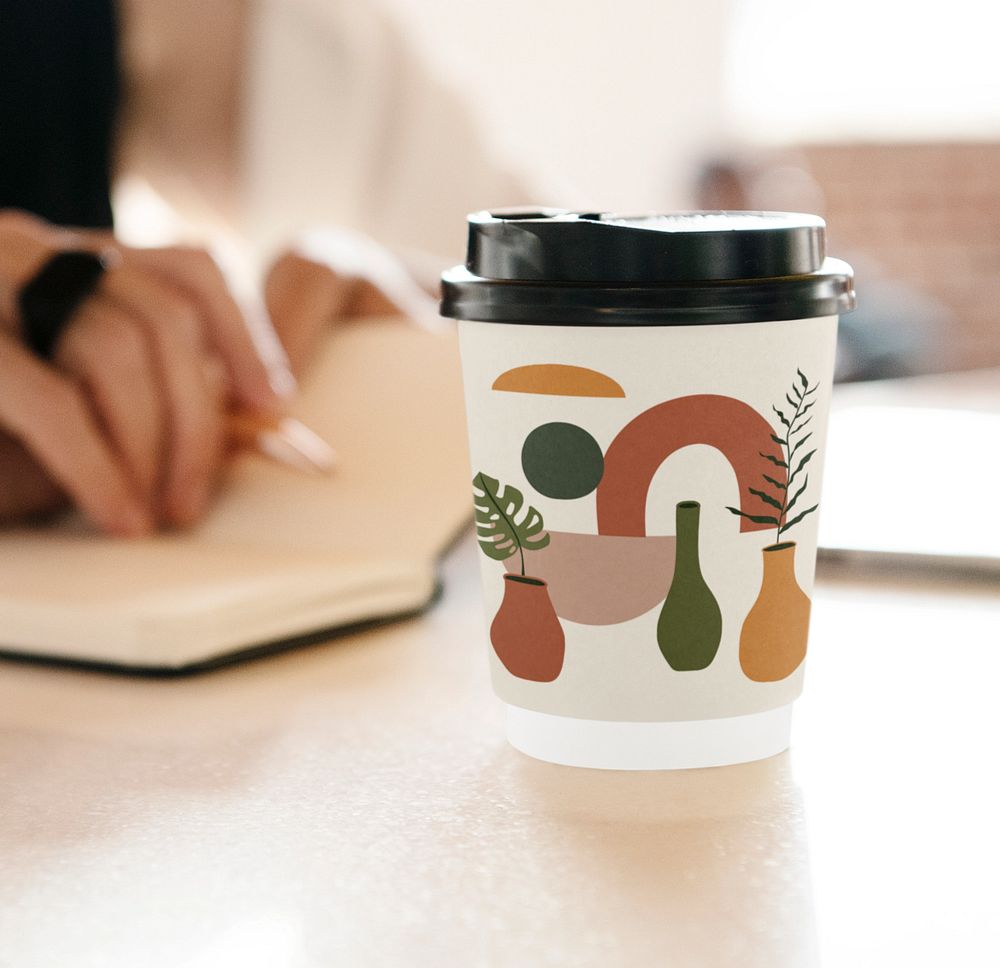 Coffee cup mockup, editable design 