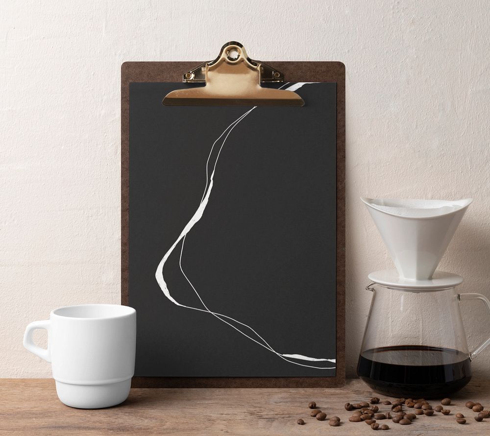 Clipboard menu mockup, cafe aesthetic design
