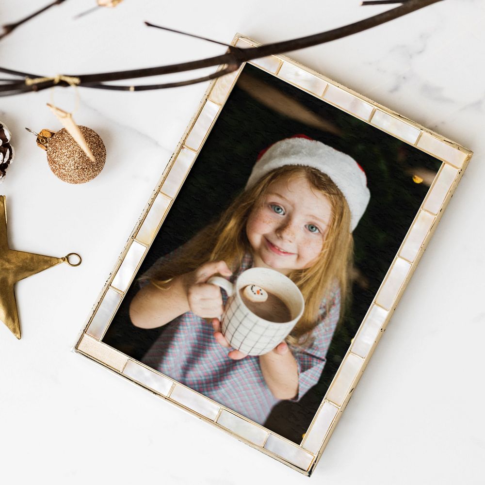 Frame editable mockup, Christmas design 