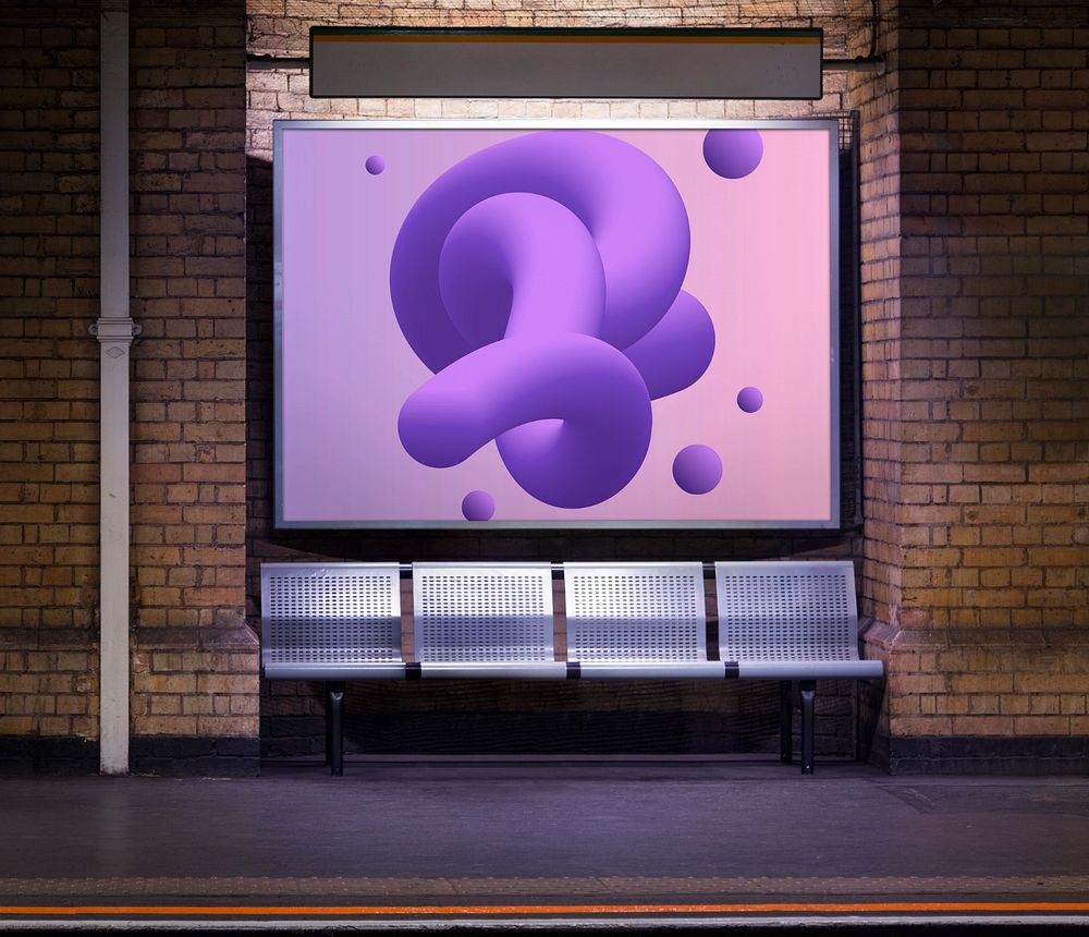 Billboard sign mockup, bus stop